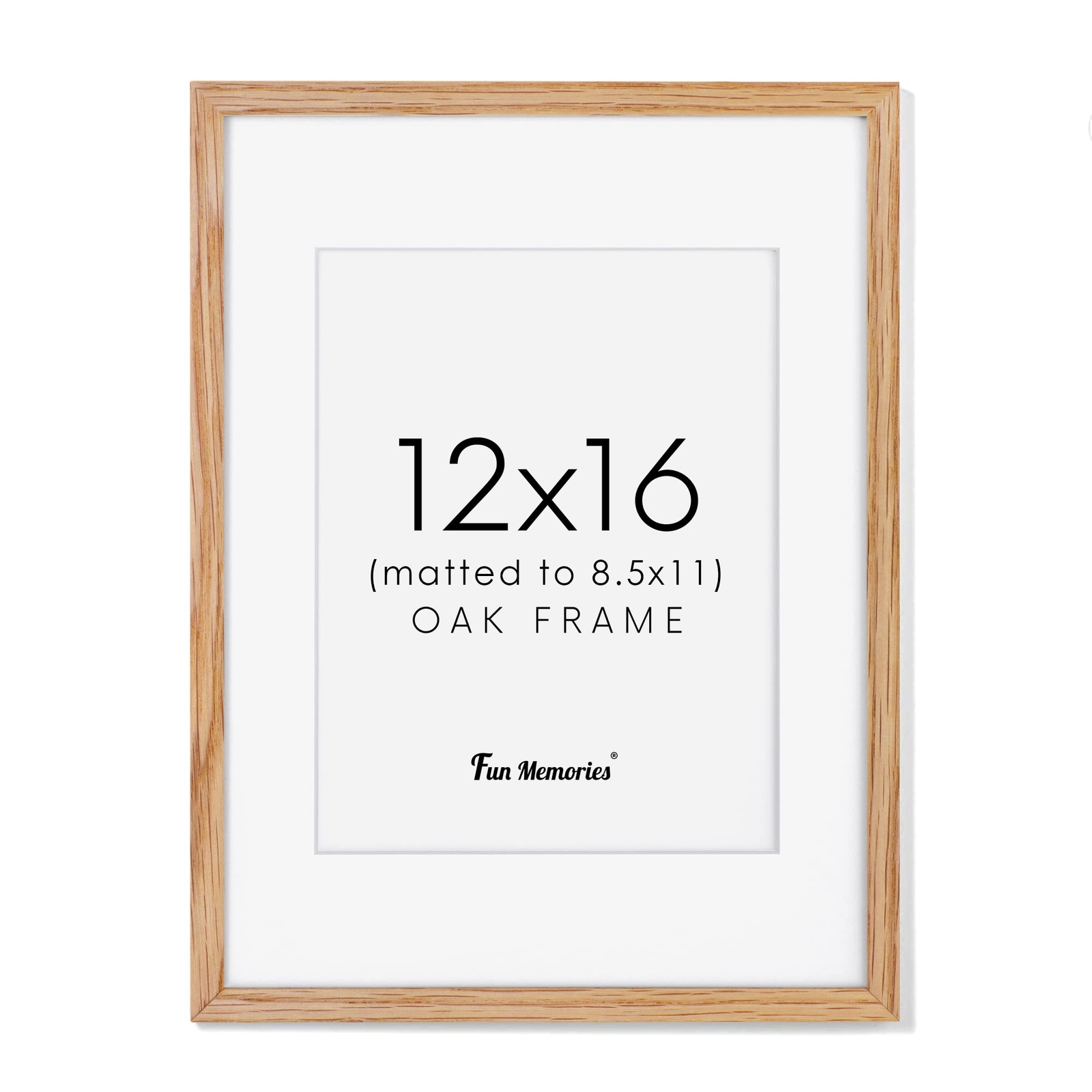 12x16 Picture Frame, Solid Oak Wood Frame 12