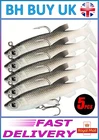 5 x SOFT FISHING LURES SET 8cm, HOOKS, WEIGHTS, SEA, BAIT ARTIFICIAL, BASS TROUT