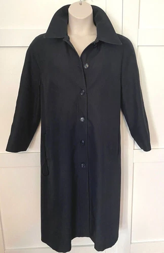 VTG 60s MISTY HARBOR NAVY ANY WEATHER COAT SIZE 18.5-REMOVABLE WOOL LINING-ILGWU