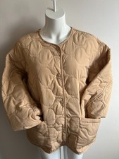 Bonprix Rainbow Coffee Cream Quilted Collarless Jacket/ Coat *select Size*