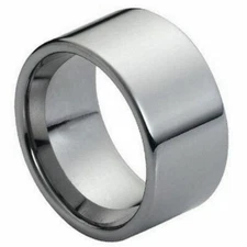 Free personalized Tungsten Carbide 12mm High Polished Flat Pipe Cut Style Ring