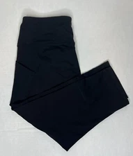 Stelle Women's XL Black Capri Leggings w/ Pockets/ Waist 31" Inseam 20"