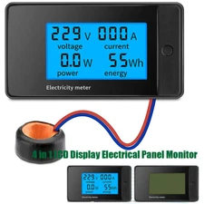 100A AC 85-400V Digital Watt KWH Current Power Energy Meter Ammeter Voltmeter US