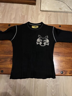 Corteiz Tiger Contrast Waffle Longsleeve T Shirt - Black | eBay UK