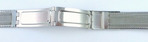 Stainless Steel Tri-Fold Clasp Wristwatch Bracelet w/18.8mm Curved Ends - Picture 11 of 11