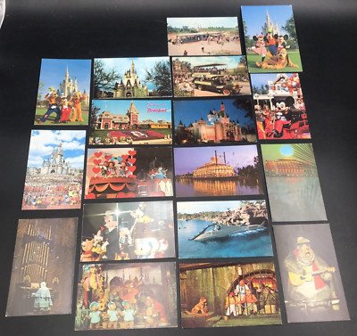 18 Disney World Disneyland Postcards Mickey Minnie Goofy Castle Haunted Mansion