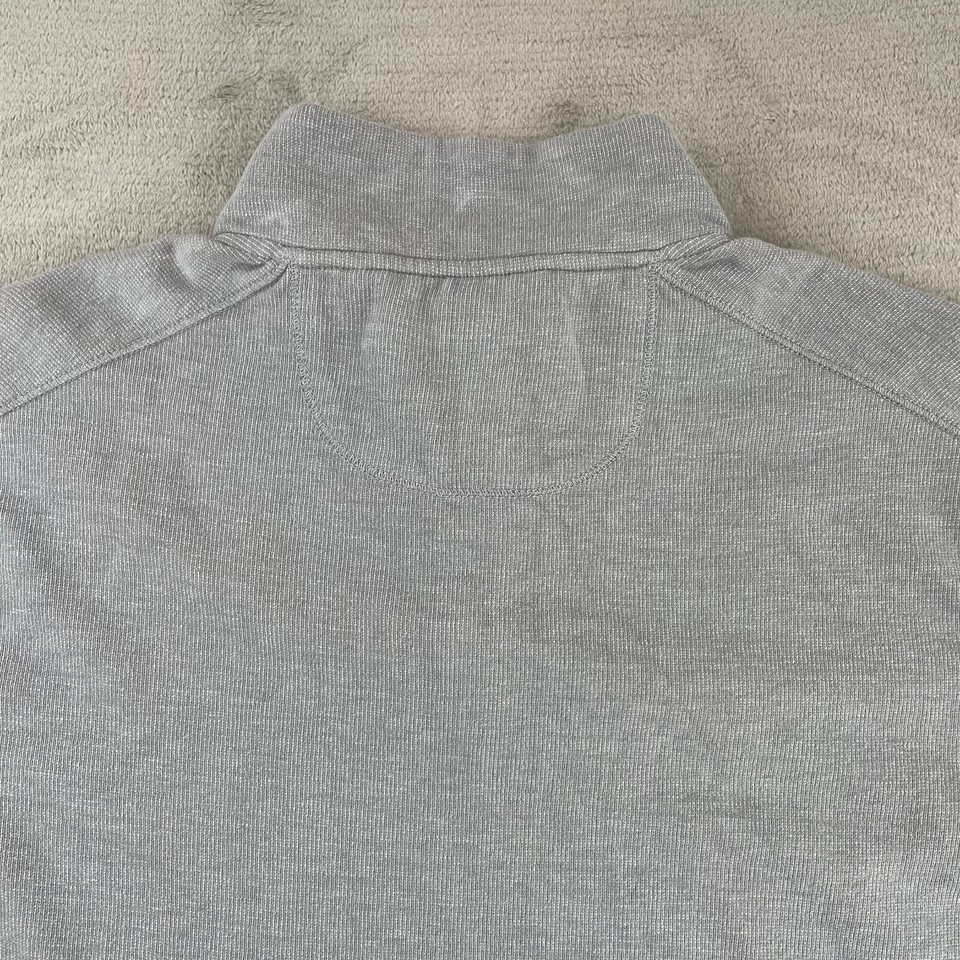 Tommy Bahama 1/4 Zip Sweater Men XL Grey Pullover Pockets Long Sleeve