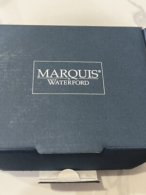 Marquis By Waterford Crystal Desk Clock  Arabesque Pattern square needs battery