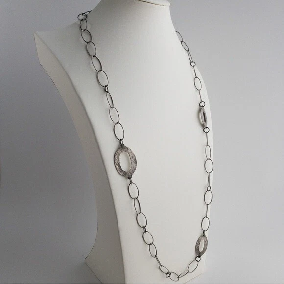 Long 2024 silver necklace