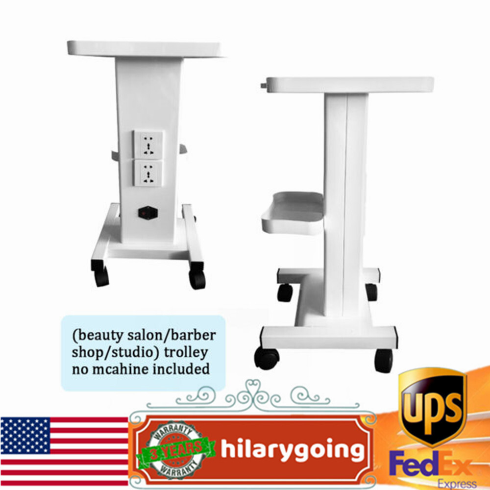 3 Tiers Medical Trolley Steel Mobile Rolling Cart Lab Dental