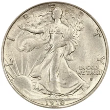 1916-S 50C  Walking Liberty Silver Half Dollar Key Date