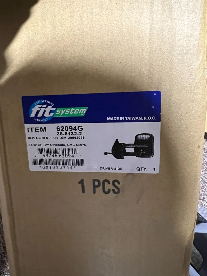 Espejo retrovisor de remolque lado del conductor Fit System 62094G Avalanche para Silverado 1500, Chevy Foto 2 de 4
