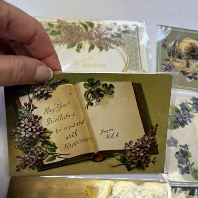14pc Antique Vintage Postcards Lot Happy Birthday 1910-20's