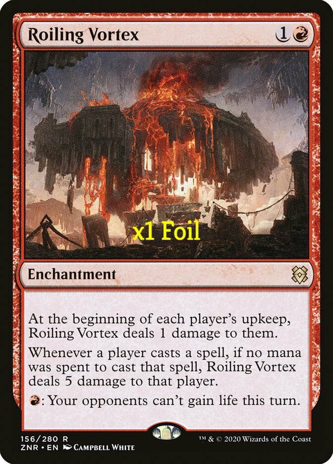 Roiling Vortex 1x FOIL ZNR MTG Zendikar Rising Rare MINT red Roiling Vortex 1x FOIL ZNR MTG Zendikar Rising Rare MINT red
