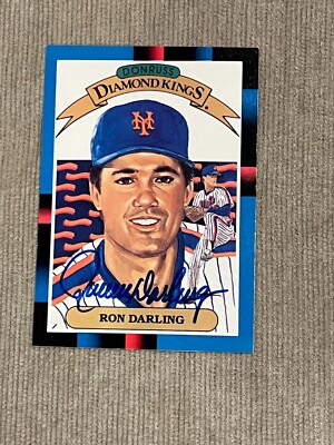 RON DARLING NEW YORK METS HAND SIGNED 1988 DONRUSS DIAMOND KING CARD #6 ...