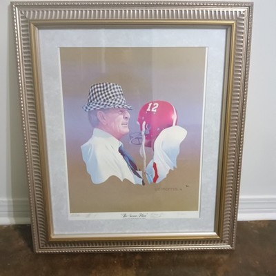 Rare Bear Bryant Vintage Art The Game Plan by W.C. Morris '78 Alabama Football