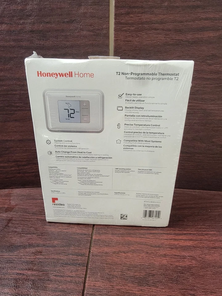 Honeywell T2 RTH5160D Non-Programmable Thermostat Heat & Cooling New & Sealed - Image 3 of 4