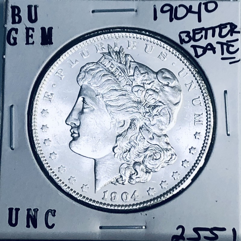 1904 O BU GEM MORGAN SILVER DOLLAR UNC MS+++ U.S. MINT RARE COIN 2551