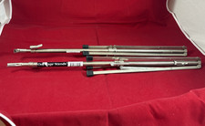 Pair On-Stage Stands Retractable Tripod Base Adjustable Height 46" Silver Retro