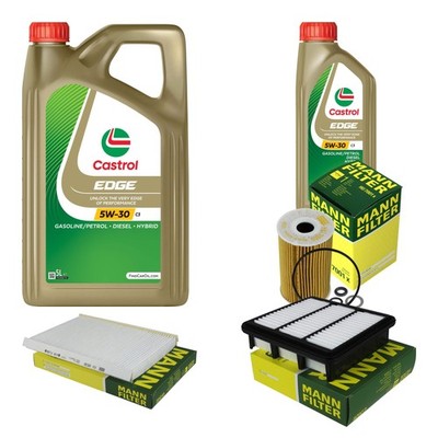 MANN Inspektionspaket 6L CASTROL EDGE 5W-30 C3 für KIA Cee'D SW 1.6 CRDi 115