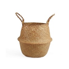 Woven Seagrass Belly Basket for Storage, Plant Pot, Laundry, Picnic and Groce...