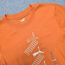 Puma Men's Orange Classic Logo T Shirt Short Sleeve Size Small Activewear NWT
