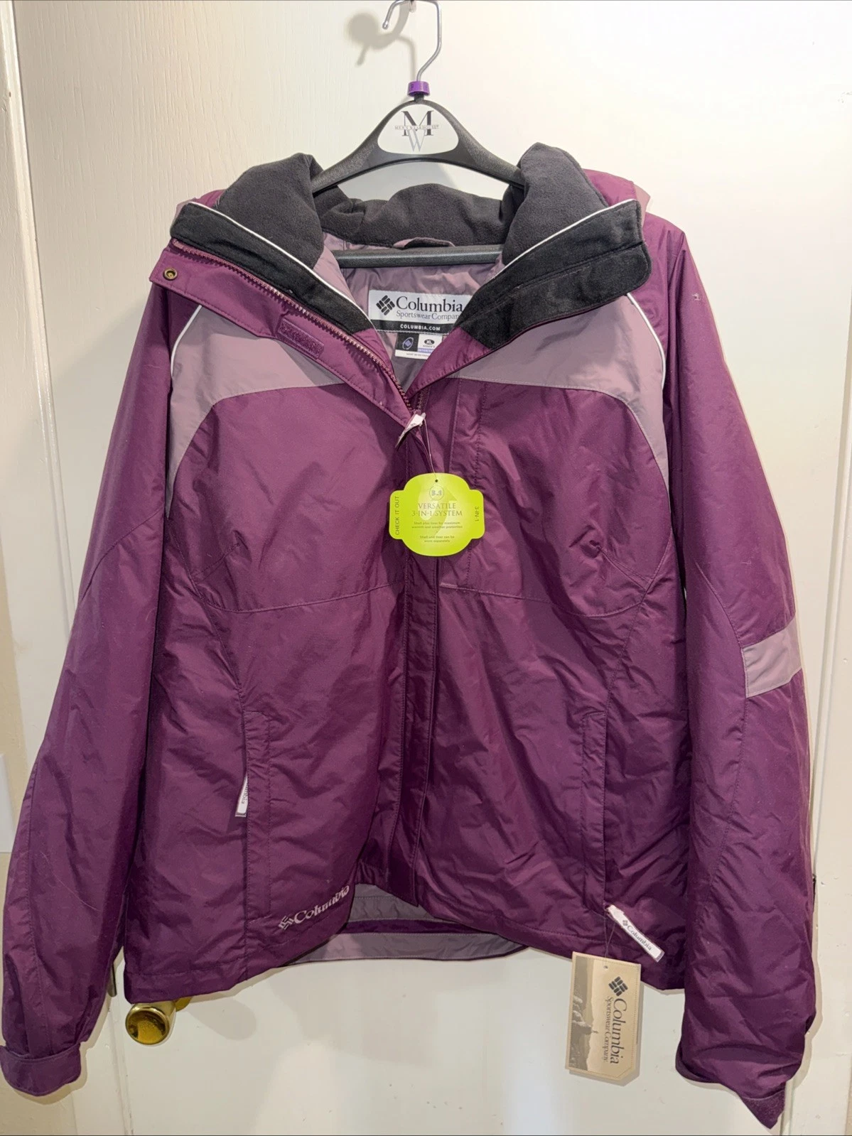 Womens Columbia Snow Waterproof Interchange 3 In 1 Winter Jacket Sz XL