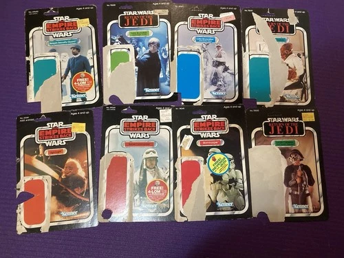 Vintage Star Wars Empire Jedi Cardbacks Lot Of 16 Luke Stormtrooper Jabba Ewoks