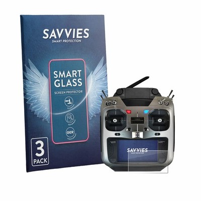 3x Savvies Schutzglas für Robbe Futaba T16IZ Super Panzer Folie Glas klar