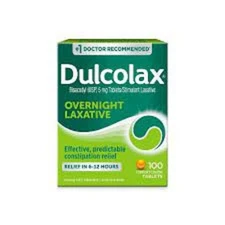 Dulcolax Laxative Reliable Overnight Relief 100 Ct Exp 3/2026+