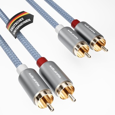 audio pirates Cinchkabel [1,0m 1-Pack] 2 x 2 RCA Subwooferkabel PF