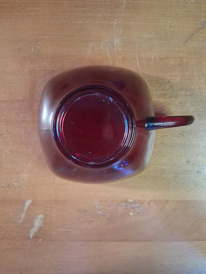 Anchor Hocking Fire King Ruby Red Charm Square Tea Cup Saucer & Salad Plate 3pc. - Image 3 of 4