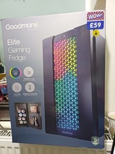 Goodmans Elite 10L Gaming Mini Fridge – Black RGB LED Lights with Remote