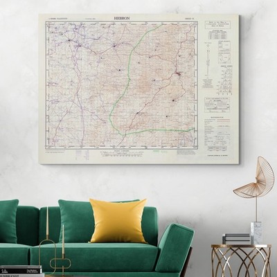 1946 Map of Hebron   Roads, Topography & Regional Features Under British Mandate