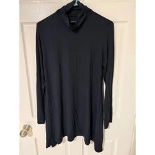 Soft Surroundings Black Cowl Neck Long Sleeve Tunic Top Women's Medium