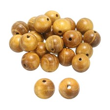 200pcs 8mm Yellow Sandalwood Round Polished Wooden Loose Beads for Craft