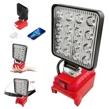 Wireless LED Work Light for Milwaukee M--18 18V Battery w/USB Cordless Outdoor
