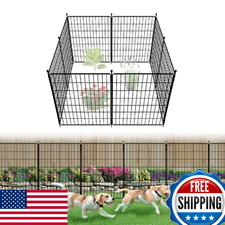FXW 32in H 15.7ft L Metal Decorative Garden Fence Animal Barrier for Dogs