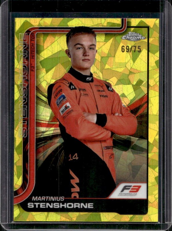 2025 Topps Chrome Sapphire F1 Martinius Stenshorne Yellow F3 Driver #/75