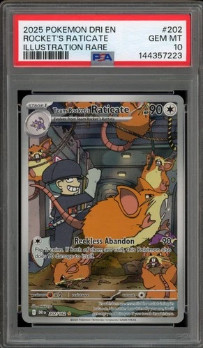 Pokemon Team Rocket's Raticate Destined Rivals Illustration Rare #202 PSA 10