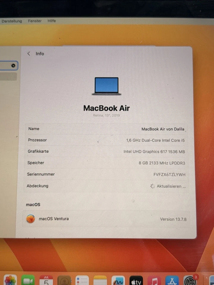 Apple MacBook Air 13" 2019 · i5 · 8GB · 256GB, Foto 4 von 5