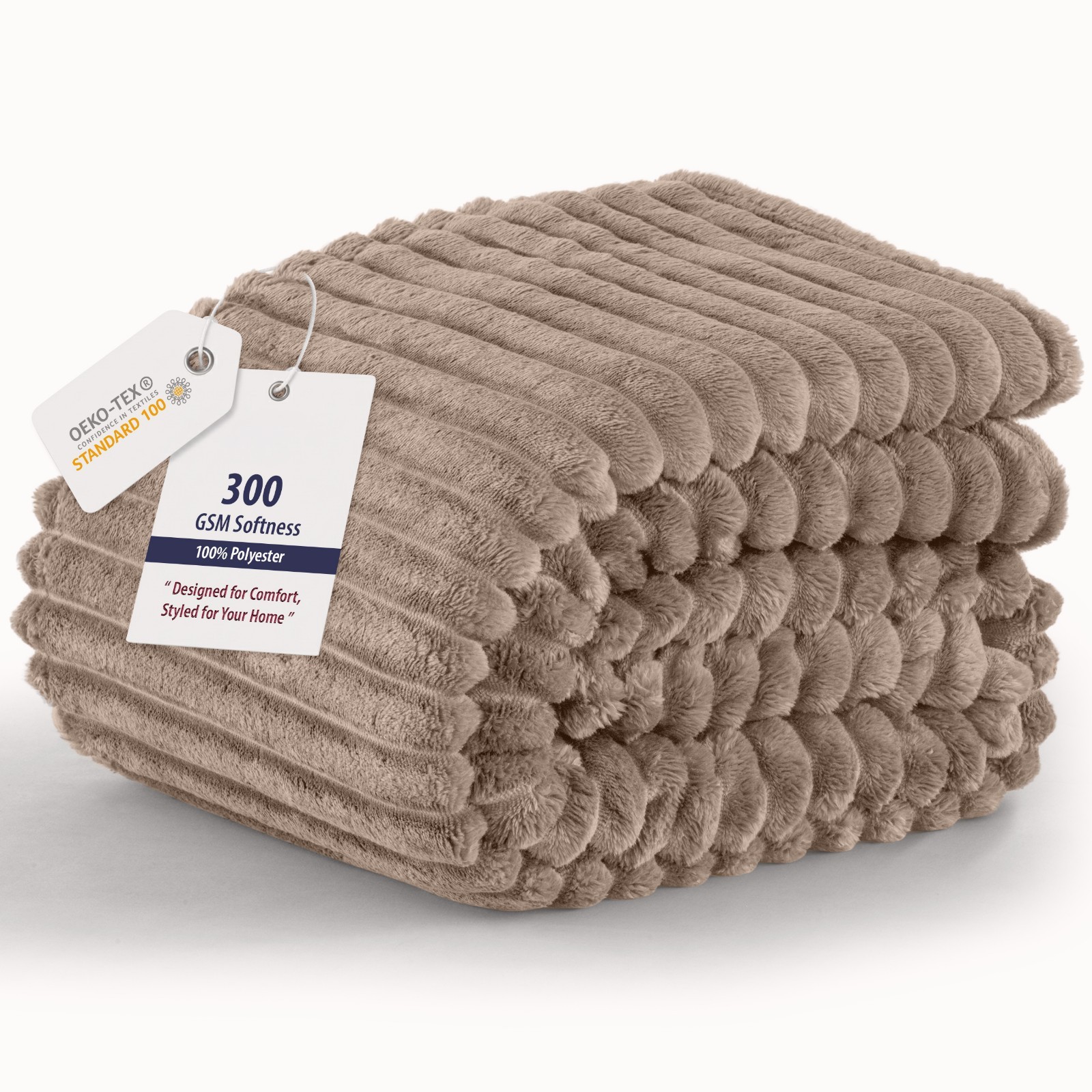Striped Soft Warm Throw Couch Bed All Season Lightweight Plush