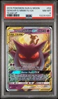 2019 POKEMON SUN & MOON TEAM UP #53 GENGAR & MIMIKYU GX PSA 8