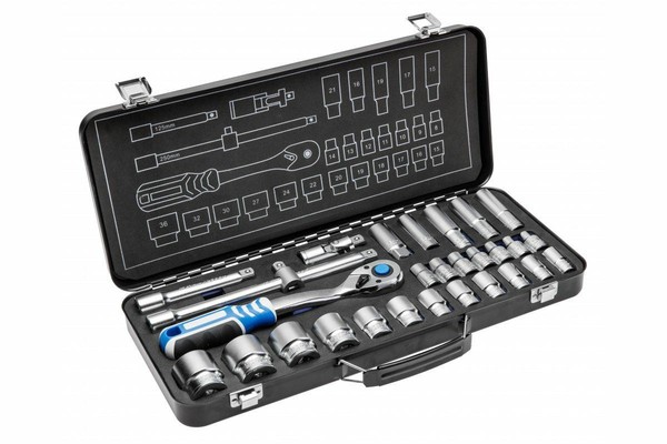 "SteckschlüSsel-Set GTV Hogert 29-Teilig 1/2\" Chrom-Vanadium Stahl"-image