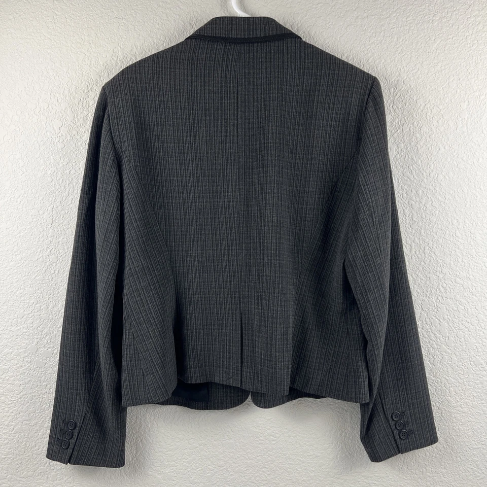 Jones Wear 女式西装外套 14 码黑色/灰色职业工作专业办公室夹克 — 第 2/4 张图片