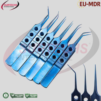 Set of 6 McPherson Tying Forceps 8.5cm Titanium | 2 Straight 2 Curved 2 Angled