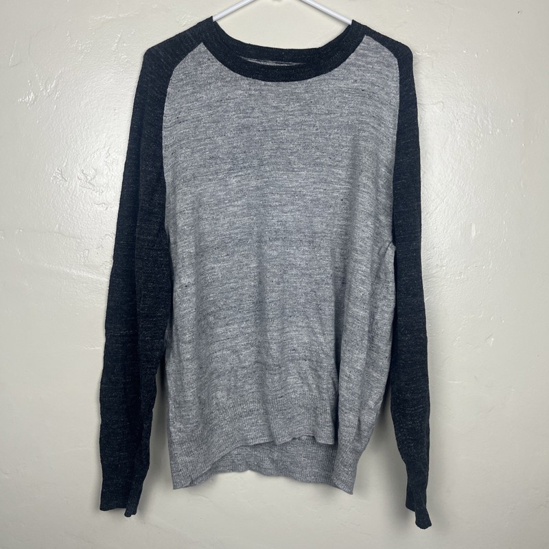 LUCKY BRAND Men's Gray Burgundy Baseball Style  Long Sleeve Shirt Thermal  XL