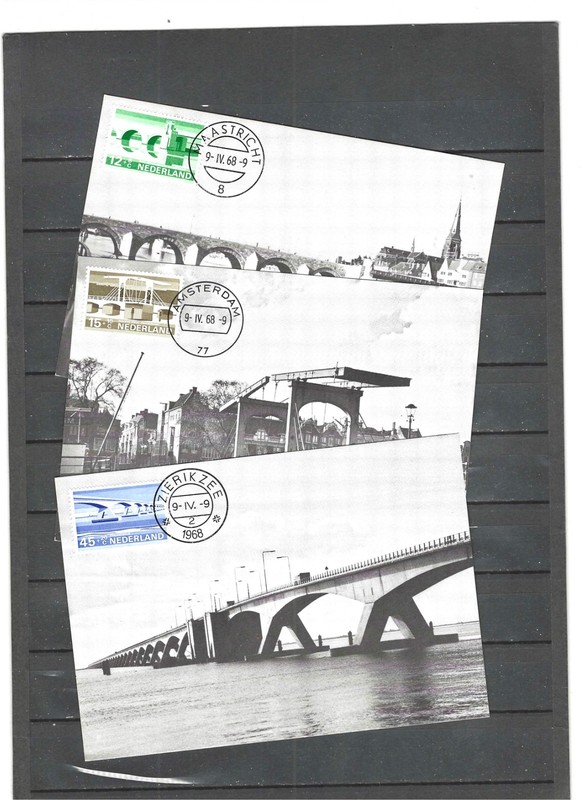 NETHERLANDS POSTAL CARDS 1966 THE SET OF 6 VF PHILATELIC CANCELS #702