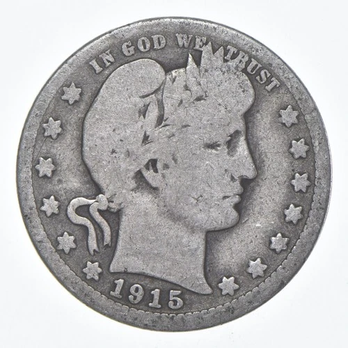 1915-S Barber Quarter Average Circ