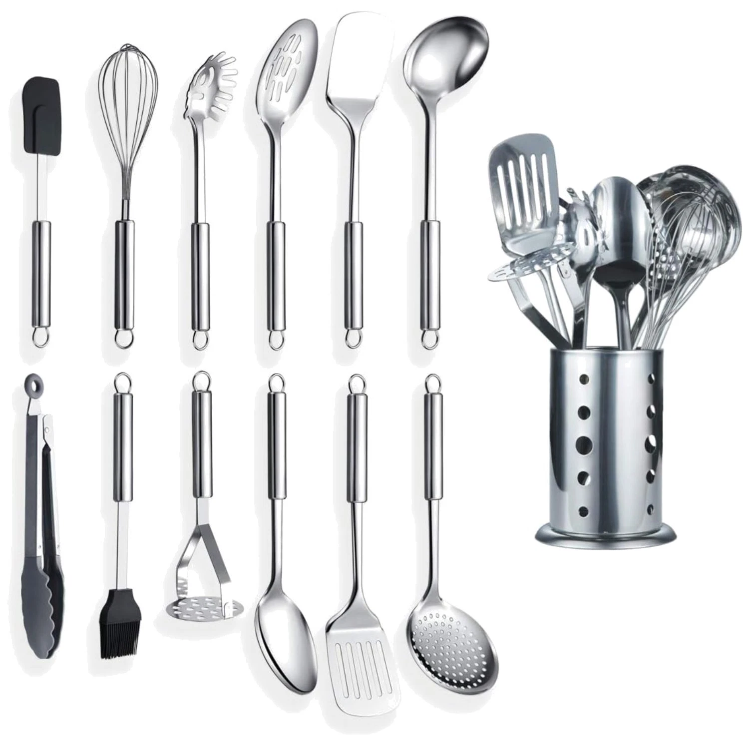 High Quality Stainless Steel Utensil Set, 13 Pieces